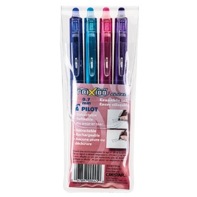 Pen-Retractable, Frixion Clicker Erasable Gel, 0.7Mm 4 Col.