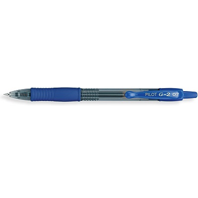 Pen-Retractable, G-2 Gel Roller, 0.7Mm Blue,12/pk