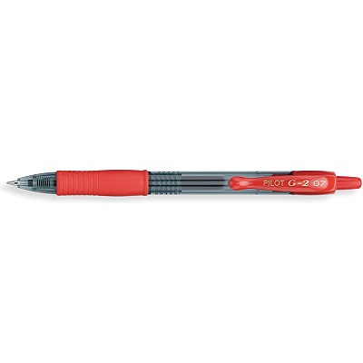 Pen-Retractable, G-2 Gel Roller, 0.7Mm Red,12/pk