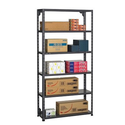 Shelving-Metal Industrial 36"W X 12"D X 72"H, Charcoal