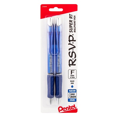 Pen-Retractable, Feel-It! Ballpoint, 0.7Mm Blue 2/Pack