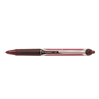 Pen-Retractable, Hi-Tecpoint Rt Roller, 0.5Mm Dark Red,12/pk