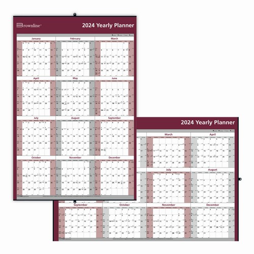 Brownline 2024 Monthly Yearly Wall Calendar - 32"H x 48"W (C177468)(FREE SHIPPED)