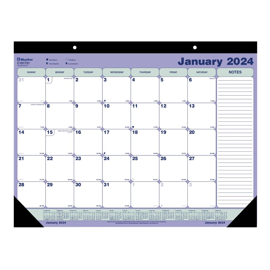 Blueline Desk Pad or Wall Calendar 2026, English (C181731) (FREE SHIPPED)