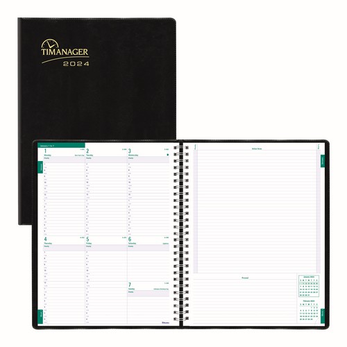 Blueline 2024 Timanager Weekly/Monthly 5-day Planner - 11"H x 8-1/2"W - Black (C5933.81T) (FREE SHIPPED)