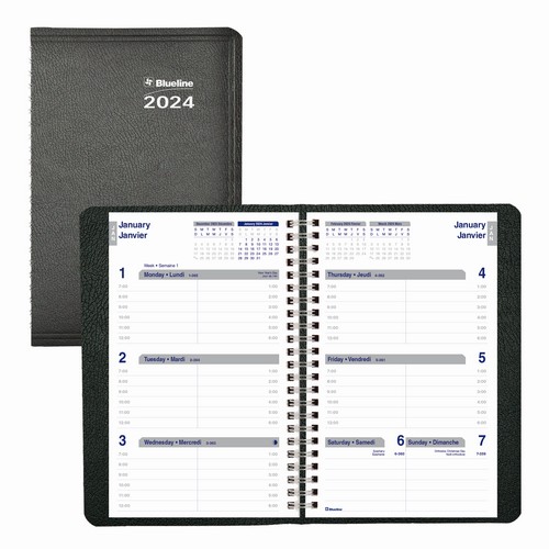 Blueline 2024 Net Zero Carbon Weekly Planner - 8"H X 5"W - Black (C815.81BT) (FREE SHIPPED)