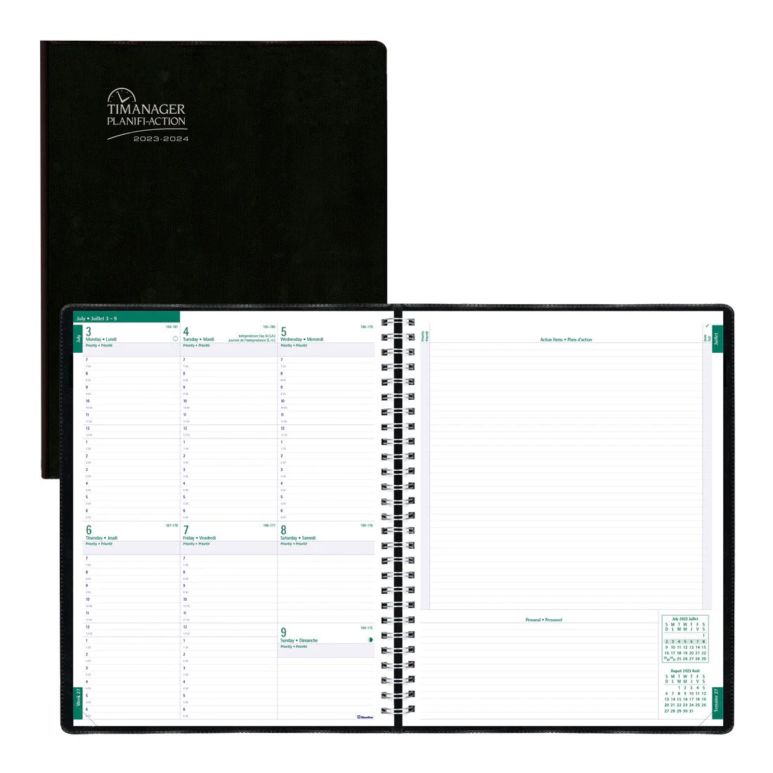 Brownline Timanager® Academic Weekly Planner 2023-2024, Bilingual (CA5941.81BT)