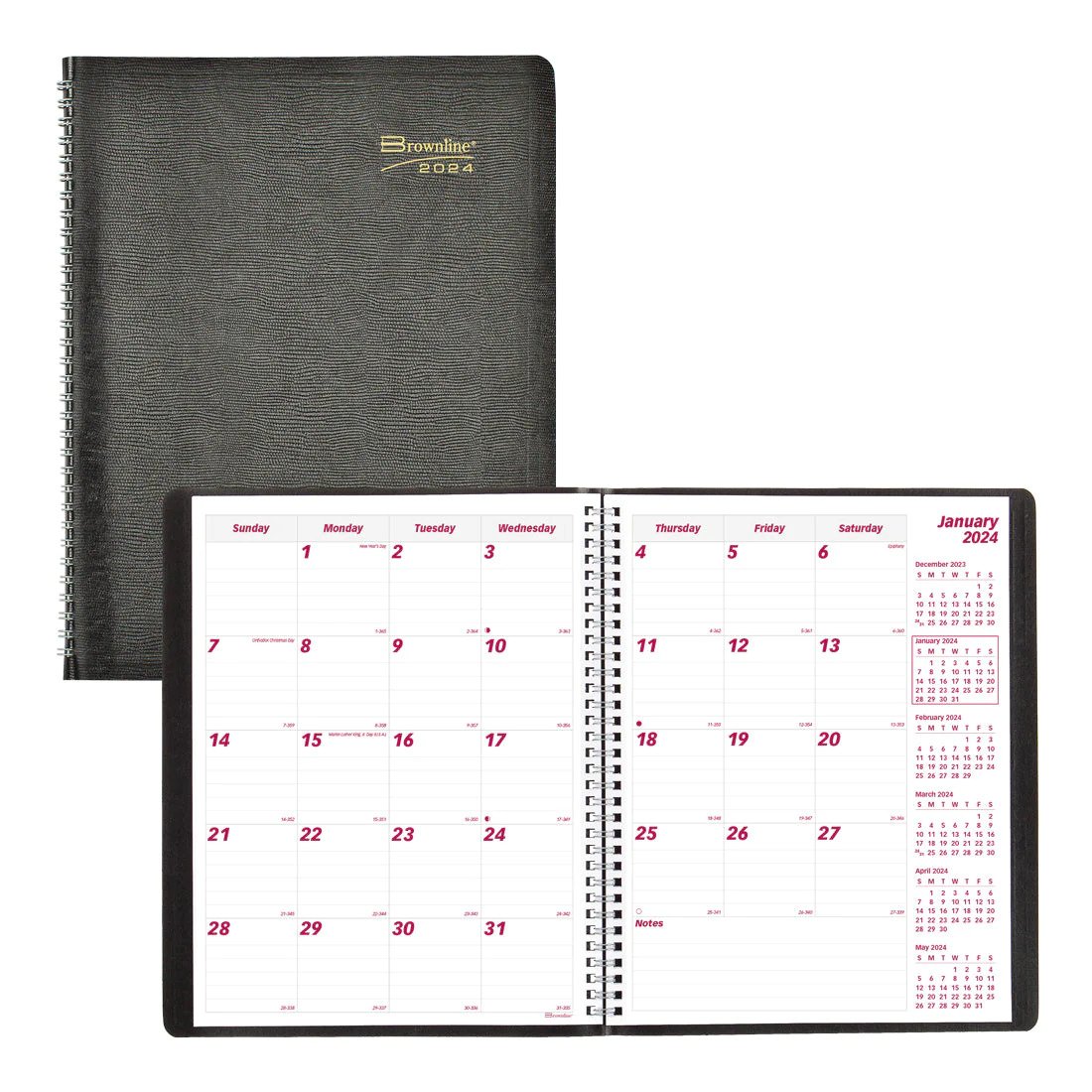 Brownline Essential Monthly Planner 2024, English, Black (CB1260.BLK)