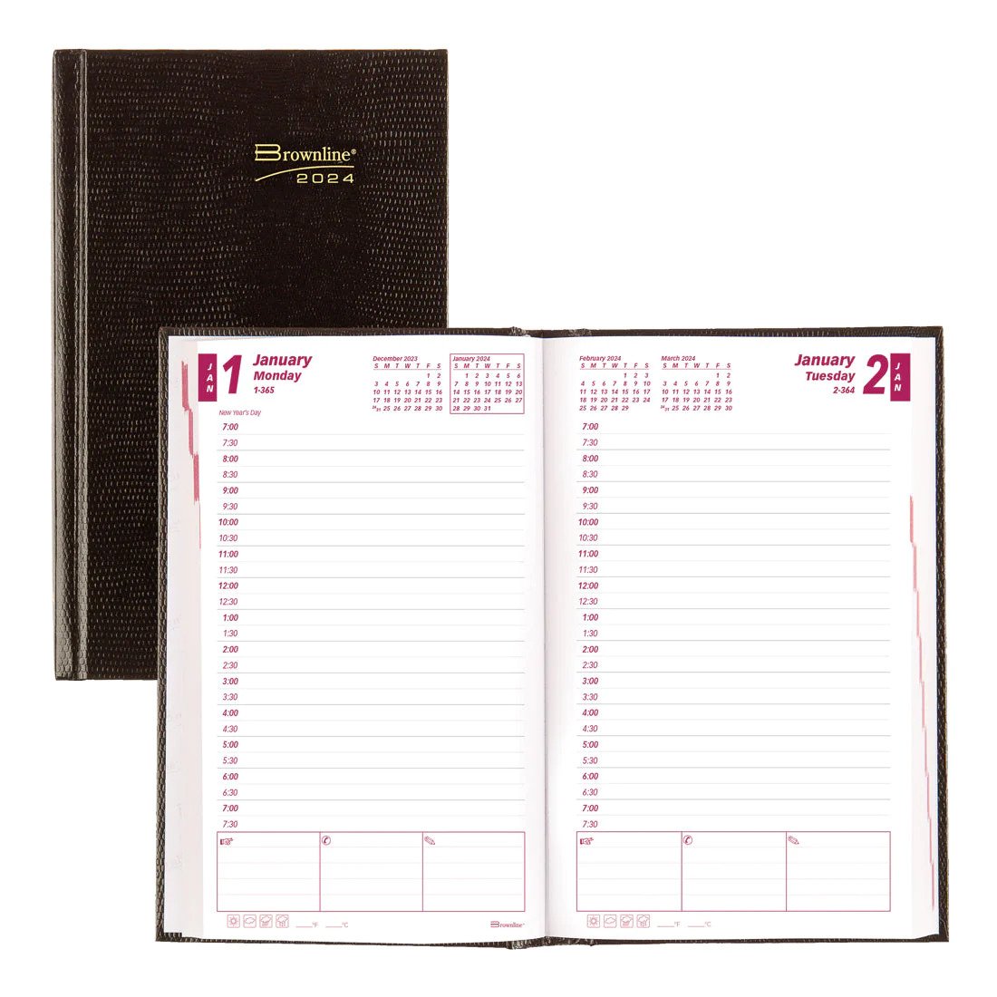 Brownline Daily Planner 2024, English, Black (CB634.BLK)