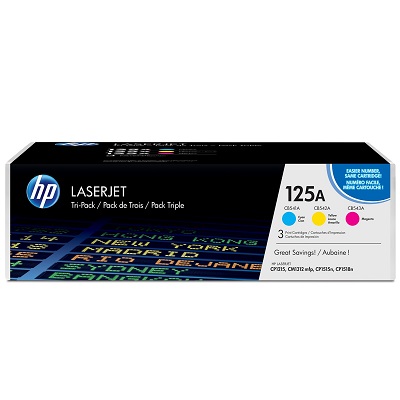 Laser Toner-Hp #125A Cyan/Magenta/Yellow Tri-Pack