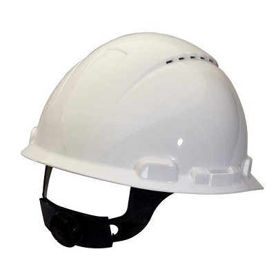 Hard Hat-Ratchet Adjustment, Vented, White