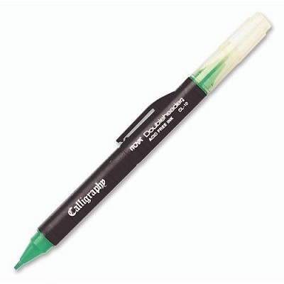 Calligraphy Marker Double Ended, Green,12/pk