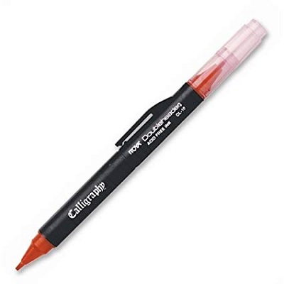 Calligraphy Marker Double Ended, Red,12/pk