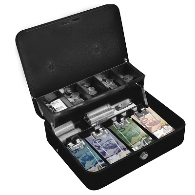 Cash Box-Tiered Tray, Deluxe, Grey