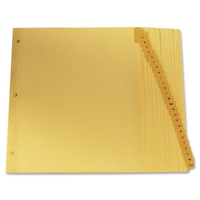 Index Dividers-Printed Tab 11X8.5 A-Z Buff, 25/Set