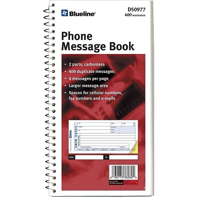 Message Book-Ncr, 400 Messages Duplicate 11X5.75 2-Pack