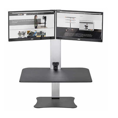 Sit Stand Desk Converter-High Rise Dual Monitor, Electric