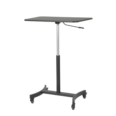 Sit Stand Desk-High Rise Mobile Adjustable, Black