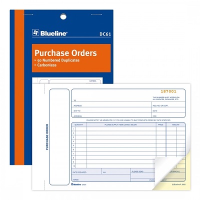 Forms-Ncr, Purchase Order 5-3/8X8, 50 Duplicate English