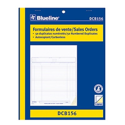 Forms-Ncr, Sales Order 8-1/2X11, 50 Duplicate Bilingual