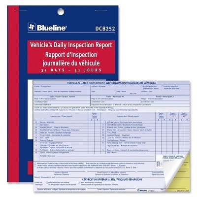 Log Book-Vehicle'S Daily Inspection 5-3/8X8, 31 Duplicate