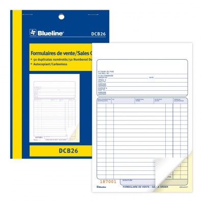 Forms-Ncr, Sales Order 5-3/8X8, 50 Duplicate Bilingual