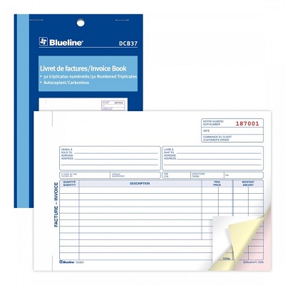 Forms-Ncr, Invoice 5-3/8X8, 50 Triplicate Bilingual