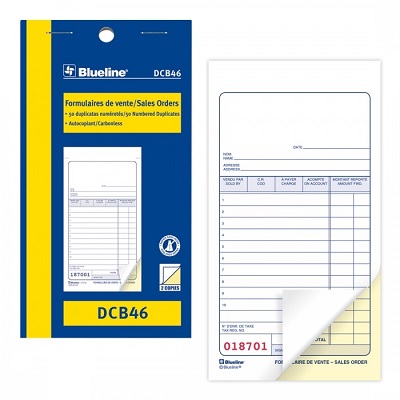 Forms-Ncr, Sales Order 3-1/2X6-1/2, 50 Duplicate Bilingual