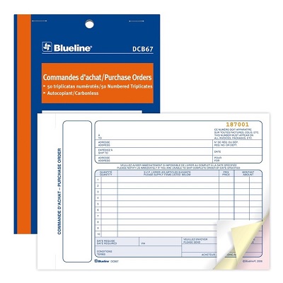Forms-Ncr, Purchase Order 5-3/8X8, 50 Triplicate Bilingual