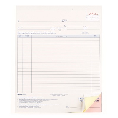 Forms-Ncr, Purchase Order 8.5 X 11, 50 Triplicate Bilingual
