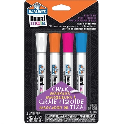 Marker-Chalk, Elmer'S Boardmate, 4 Assorted Colours