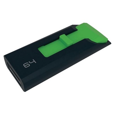 Flash Drive-Emtec C450 Slide Usb 2.0 64Gb, Matte Black
