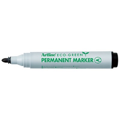 Marker-Permanent, Artline Eco-Green, Bullet Tip, Black,12/pk