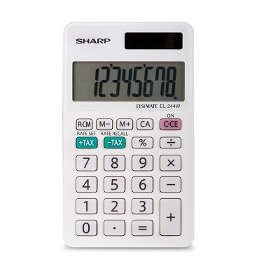 Calculator-Handheld Solar/Battery 8 Digit, 3 Key Memory