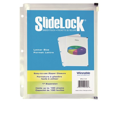 Envelope-Poly, Zipper Letter 1.25" Expansion, Assorted