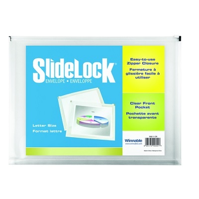 Envelope-Poly, Zipper Letter 1.25" Expansion, Clear