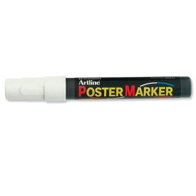 Marker-Poster, Artline Bullet Tip, 4Mm White (Jpp410),12/pk