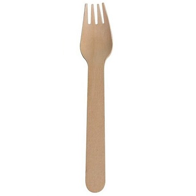 Cutlery-Compostable Wooden Fork, 6" 100/Pack