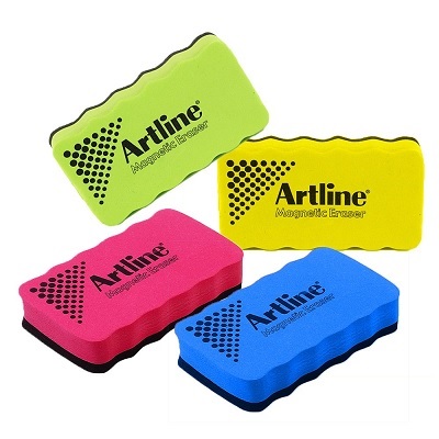 Eraser-Whiteboard, Artline Magnetic, 4-13/64" X 2-13/64",12/pk
