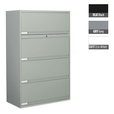 File Cabinet-End Tab 4-Drawer, Designer White