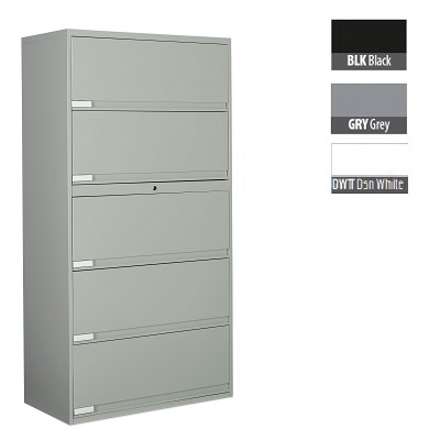 File Cabinet-End Tab 5-Drawer, Designer White