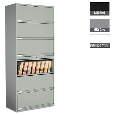 File Cabinet-End Tab 6-Drawer, White