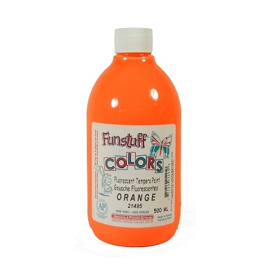 Paint-Tempera, Funstuff 500Ml, Neon Orange