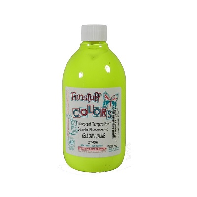 Paint-Tempera, Funstuff 500Ml, Neon Yellow