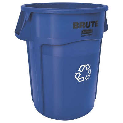 Recycling Container-Brute Plastic, 32Gal/121.1L Blue/ Logo