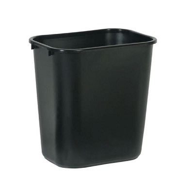 Wastebasket-Plastic 11-3/8X8-1/4X12-1/8 H, Black
