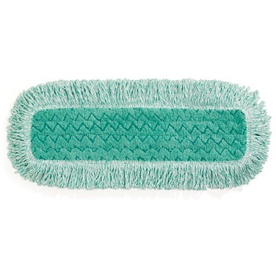 Mop Pad-Dust, Hygen Microfibre, Green Fringed 18"