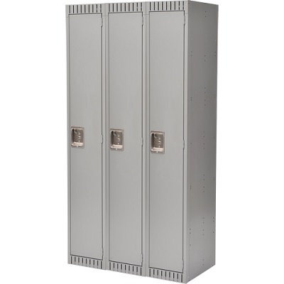 Locker-Basic Style, 1 Tier 3 Bank 12" X18" X72", Grey