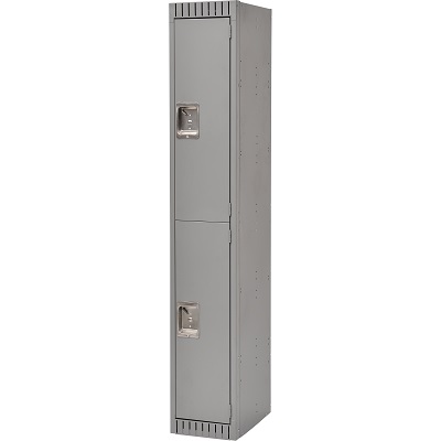 Locker-Basic Style, 2 Tier 1 Bank 12" X18" X33-1/4", Grey