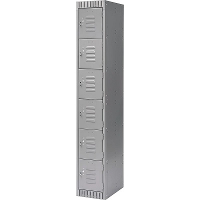 Lockerette-Basic Style, 6 Tier 1 Bank 12" X18" X11", Grey